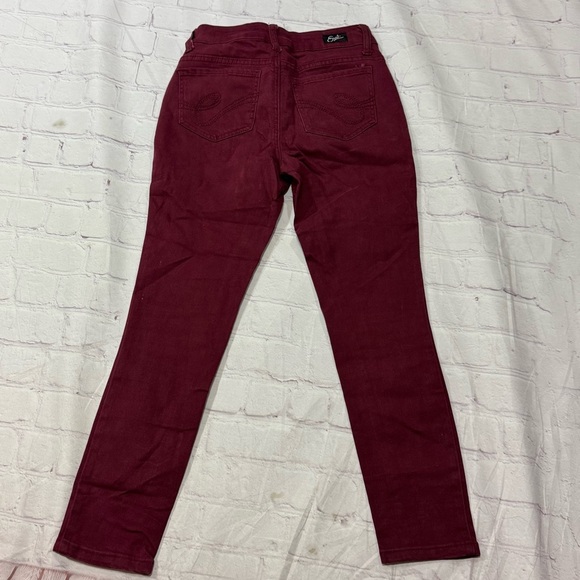 EARL JEANS “skinny ankle” fit Women’s  Burgundy Skinny Jeans size 2 GUC - Picture 6 of 16